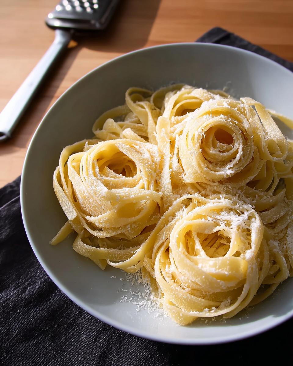Close-up of freshly made fettuccine pasta, rolled into nests and sprinkled with grated cheese, part of Homemade Pasta Recipes Step By Step.
